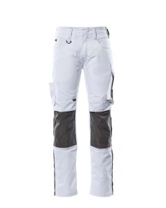MASCOT 12679 Mannheim Unique Trousers With Kneepad Pockets - White/Dark Anthracite