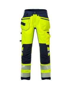 Fristads High Vis Craftsman Stretch Trousers Womens CL 2 - 2710 PLU (Hi-Vis Yellow/Navy)