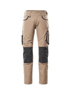 MASCOT 13079 Lemberg Unique Trousers With Kneepad Pockets - Mens - Light Khaki/Black