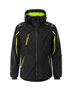 Fristads Gore-Tex Shell Jacket - 4864 GXP - Waterproof, Windproof (Black/Hi-Vis Yellow)