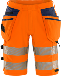 Fristads Hi Vis Green Craftsman Stretch Shorts CL 2 - Rail Spec - 2646 GST (Hi-Vis Orange/Navy)