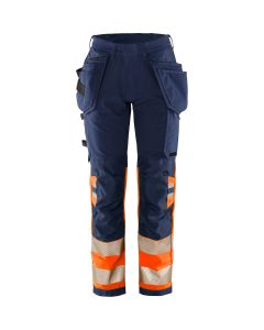 Fristads High Vis Green Craftsman Trousers Womens CL 1 - 2663 GSTP (Hi-Vis Orange/Navy)
