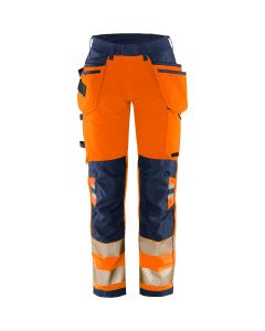 Fristads High Vis Green Craftsman Stretch Trousers Womens CL 2 - Rail Spec - 2664 GSTP (Hi-Vis Orange/Navy)