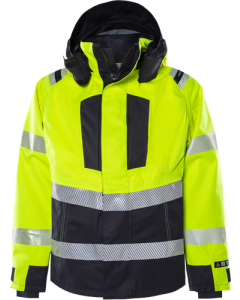 Fristads Flamestat High Vis Airtech Shell Jacket CL 3 - Waterproof, Breathable - 4525 ATHR (Hi-Vis Yellow/Navy)