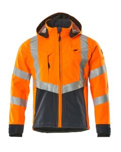 MASCOT 15502 Blackpool Safe Supreme Softshell Jacket - Mens - Hi-Vis Orange/Dark Navy