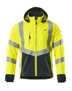 MASCOT 15502 Blackpool Safe Supreme Softshell Jacket - Mens - Hi-Vis Yellow/Dark Navy
