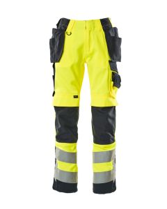 MASCOT 15531 Wigan Safe Supreme Trousers With Holster Pockets - Hi-Vis Yellow/Dark Navy