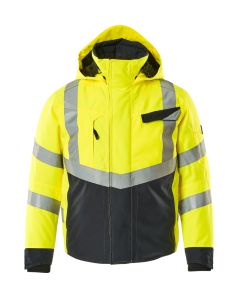 MASCOT 15535 Hastings Safe Supreme Winter Jacket - Mens - Hi-Vis Yellow/Dark Navy