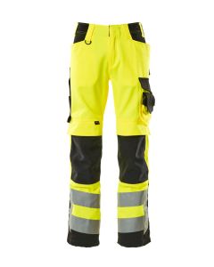 MASCOT 15579 Kendal Safe Supreme Trousers With Kneepad Pockets - Hi-Vis Yellow/Black