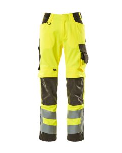 MASCOT 15579 Kendal Safe Supreme Trousers With Kneepad Pockets - Hi-Vis Yellow/Dark Anthracite