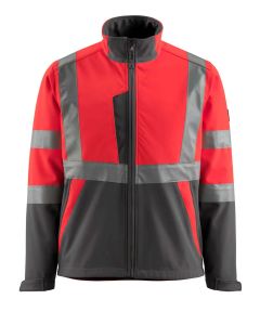 MASCOT 15902 Kiama Safe Light Softshell Jacket - Hi-Vis Red/Dark Anthracite