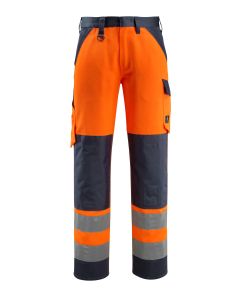 MASCOT 15979 Maitland Safe Light Trousers With Kneepad Pockets - Hi-Vis Orange/Dark Navy