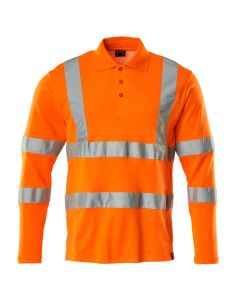 MASCOT 18283 Safe Classic Polo Shirt, Long-Sleeved - Hi-Vis Orange