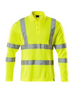 MASCOT 18283 Safe Classic Polo Shirt, Long-Sleeved - Hi-Vis Yellow