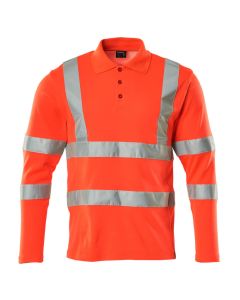 MASCOT 18283 Safe Classic Polo Shirt, Long-Sleeved - Hi-Vis Red