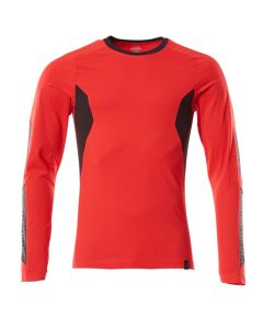 MASCOT 18381 Accelerate T-Shirt, Long-Sleeved - Mens - Traffic Red/Black