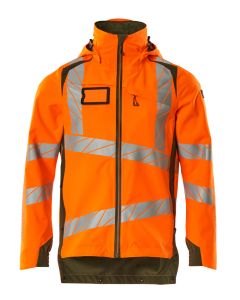 MASCOT 19001 Accelerate Safe Outer Shell Jacket - Mens - Hi-Vis Orange/Moss Green
