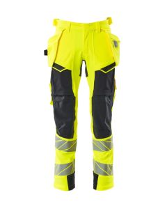 MASCOT 19031 Accelerate Safe Trousers With Holster Pockets - Mens - Hi-Vis Yellow/Dark Navy