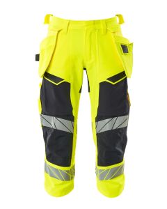 MASCOT 19049 Accelerate Safe 3/4 Length Trousers With Holster Pockets - Hi-Vis Yellow/Dark Navy