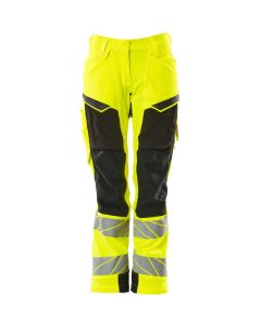 MASCOT 19078 Accelerate Safe Trousers With Kneepad Pockets - Womens - Hi-Vis Yellow/Black