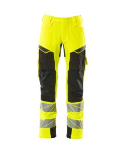 MASCOT 19079 Accelerate Safe Trousers With Kneepad Pockets - Mens - Hi-Vis Yellow/Black