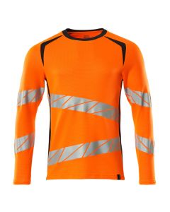 MASCOT 19081 Accelerate Safe T-Shirt, Long-Sleeved - Mens - Hi-Vis Orange/Dark Navy