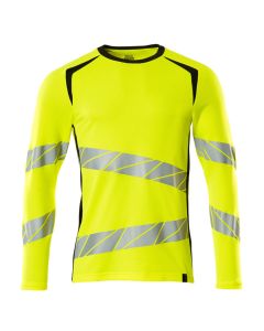 MASCOT 19081 Accelerate Safe T-Shirt, Long-Sleeved - Mens - Hi-Vis Yellow/Black