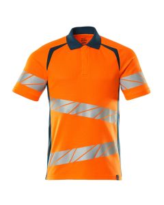 MASCOT 19083 Accelerate Safe Polo Shirt - Mens - Hi-Vis Orange/Dark Petroleum
