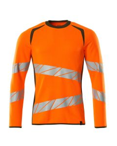 MASCOT 19084 Accelerate Safe Sweatshirt - Mens - Hi-Vis Orange/Moss Green