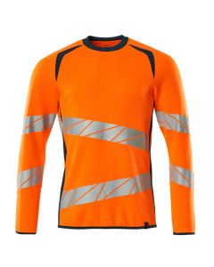 MASCOT 19084 Accelerate Safe Sweatshirt - Mens - Hi-Vis Orange/Dark Petroleum