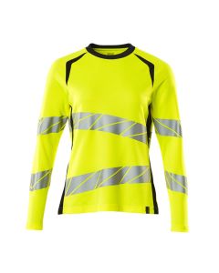 MASCOT 19091 Accelerate Safe T-Shirt, Long-Sleeved - Womens - Hi-Vis Yellow/Dark Navy