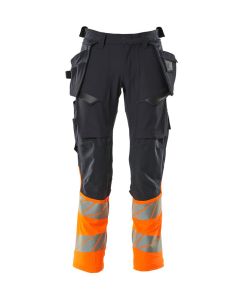 MASCOT 19131 Accelerate Safe Trousers With Holster Pockets - Mens - Dark Navy/Hi-Vis Orange