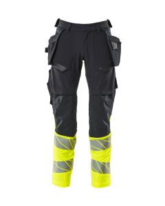 MASCOT 19131 Accelerate Safe Trousers With Holster Pockets - Mens - Dark Navy/Hi-Vis Yellow