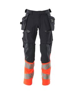 MASCOT 19131 Accelerate Safe Trousers With Holster Pockets - Mens - Dark Navy/Hi-Vis Red