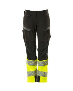 MASCOT 19178 Accelerate Safe Trousers With Kneepad Pockets - Womens - Black/Hi-Vis Yellow