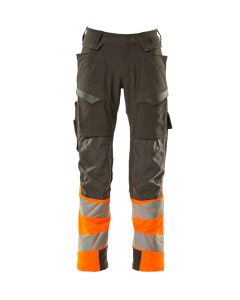 MASCOT 19179 Accelerate Safe Trousers With Kneepad Pockets - Mens - Dark Anthracite/Hi-Vis Orange