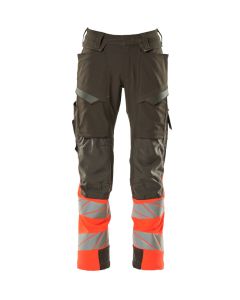 MASCOT 19179 Accelerate Safe Trousers With Kneepad Pockets - Mens - Dark Anthracite/Hi-Vis Red