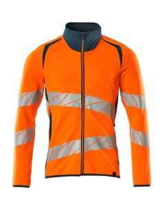 MASCOT 19184 Accelerate Safe Sweatshirt With Zipper - Mens - Hi-Vis Orange/Dark Petroleum