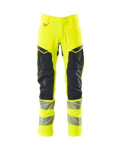 MASCOT 19479 Accelerate Safe Trousers With Kneepad Pockets - Mens - Hi-Vis Yellow/Dark Navy