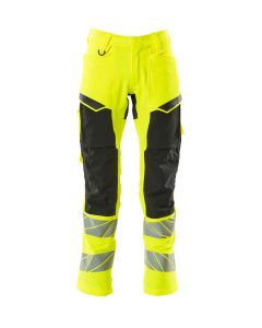 MASCOT 19479 Accelerate Safe Trousers With Kneepad Pockets - Mens - Hi-Vis Yellow/Black