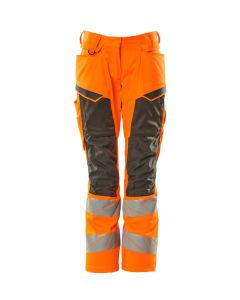 MASCOT 19578 Accelerate Safe Trousers With Kneepad Pockets - Womens - Hi-Vis Orange/Dark Anthracite