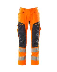MASCOT 19579 Accelerate Safe Trousers With Kneepad Pockets - Mens - Hi-Vis Orange/Dark Navy