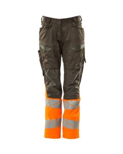 MASCOT 19678 Accelerate Safe Trousers With Kneepad Pockets - Womens - Dark Anthracite/Hi-Vis Orange