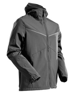 MASCOT 22102 Customized Softshell Jacket With Hood - Mens - Stone Grey