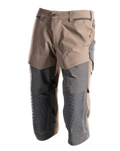 Mascot 22249 3/4 Length Trousers with Kneepad Pockets - Mens - Dark Sand/Stone Grey