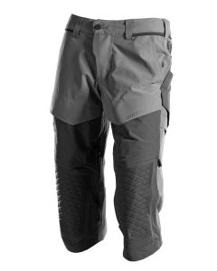 Mascot 22249 3/4 Length Trousers with Kneepad Pockets - Mens - Stone Grey/Black