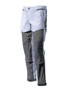 MASCOT 22279 Customized Trousers With Kneepad Pockets - Mens - White/Stone Grey