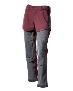 MASCOT 22279 Customized Trousers With Kneepad Pockets - Mens - Bordeaux/Stone Grey