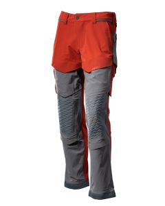 MASCOT 22279 Customized Trousers With Kneepad Pockets - Mens - Autumn Red/Stone Grey