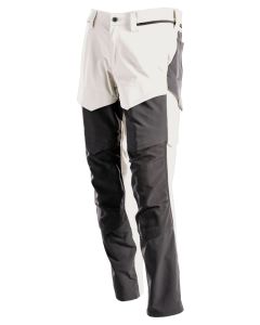 MASCOT 22379 Customized Trousers With Kneepad Pockets - Mens - White/Stone Grey
